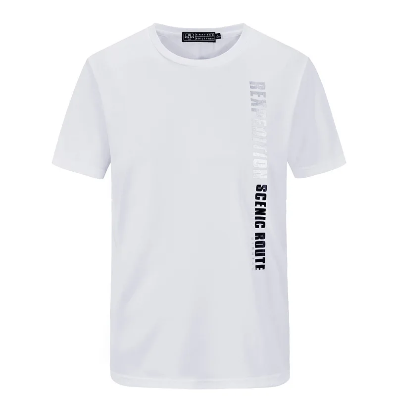 

Men's Sports ort-Sved T-irt Sweat-Absorbent Qui-Dry Polyester round Ne Loose Fit Baskeall Casual Wear