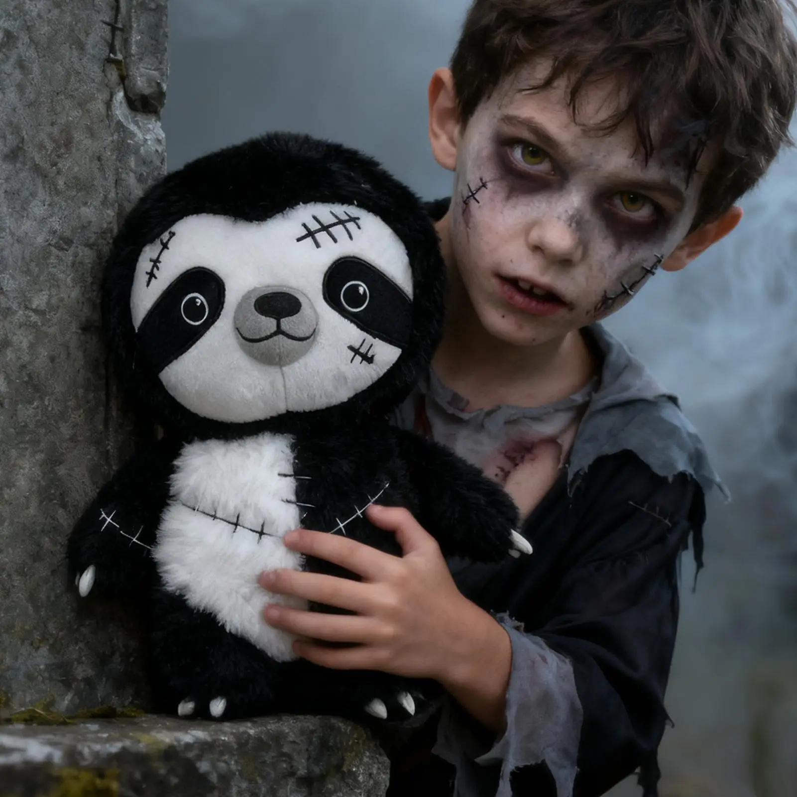 Animal relleno de perezoso, muñeco de peluche de Halloween de 11 pulgadas, muñeco de Animal suave para adolescentes y adultos, coleccionistas, dormitorio, sala de estar, coche de estudio