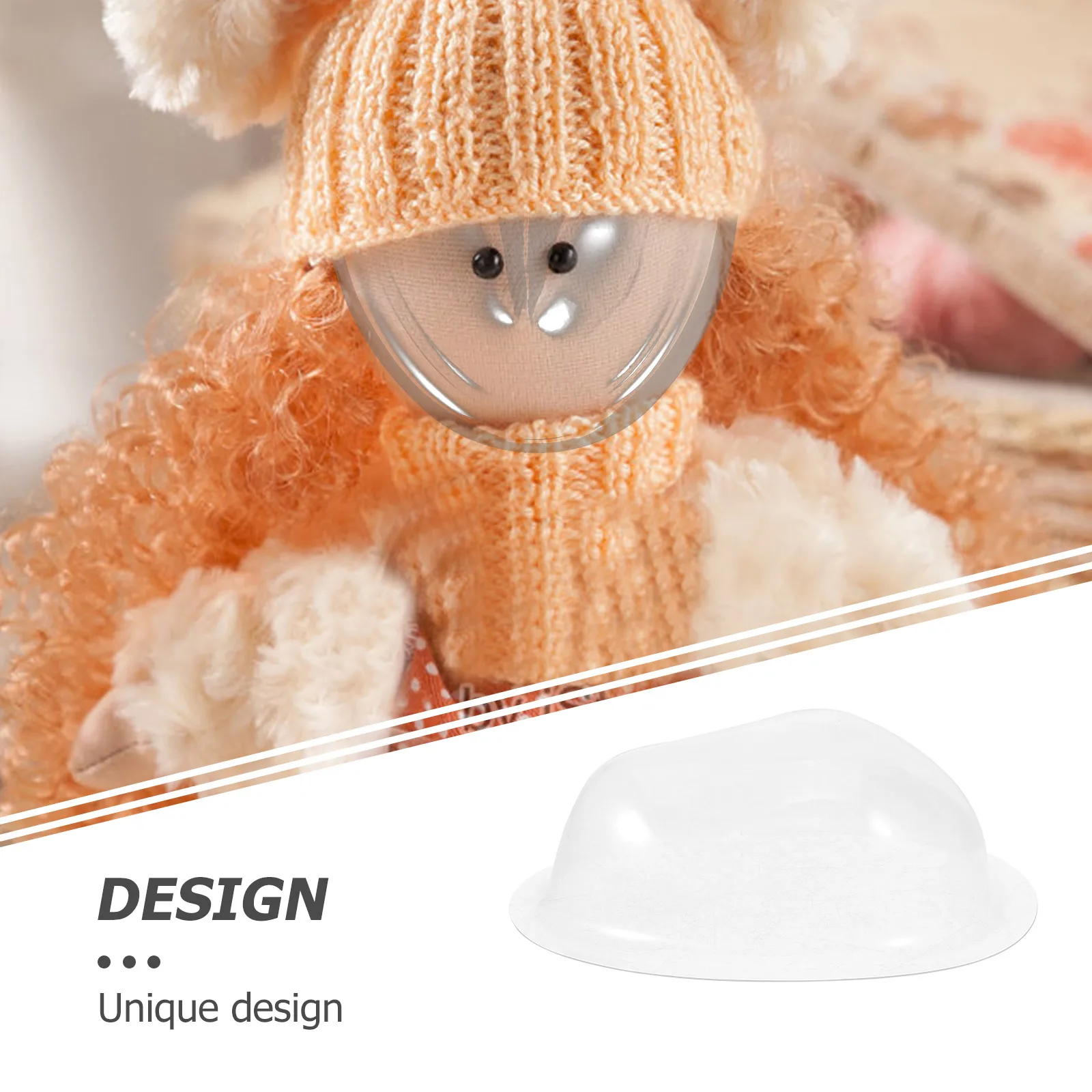 

4 Pcs Face Mask Plastic Transparent Cover for BJD Craft Accessories Makeup Protection Easy Replacement