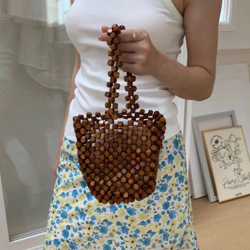 

Summer Light Luxury Handmade Beaded Bag Fashionable Commuting Versatile Women Woven Bag Retro Shoulder Bag
