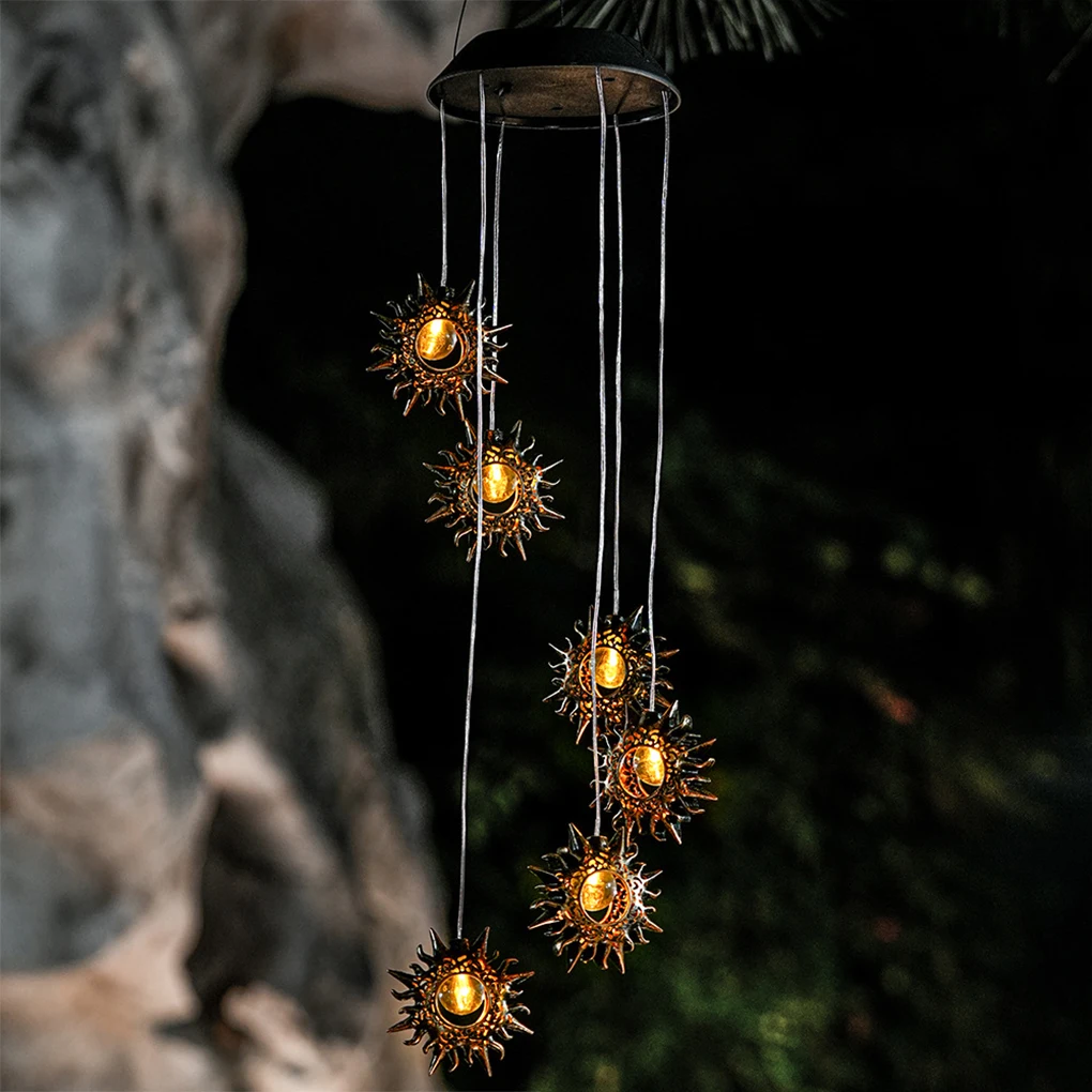 LED Color Solar Light Decorative Moon Wind Chime For Garden Landscape Decorate And Embellish Garden