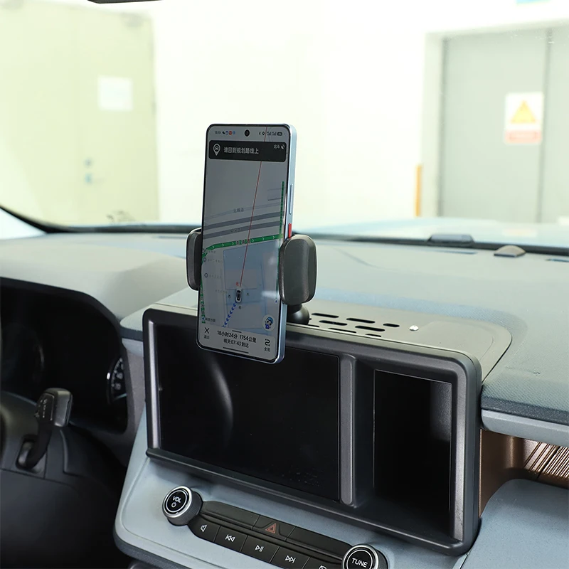 Aluminum Alloy Black For Ford Maverick 2022+ Car navigation screen rear mobile phone stand car interior modification accessories