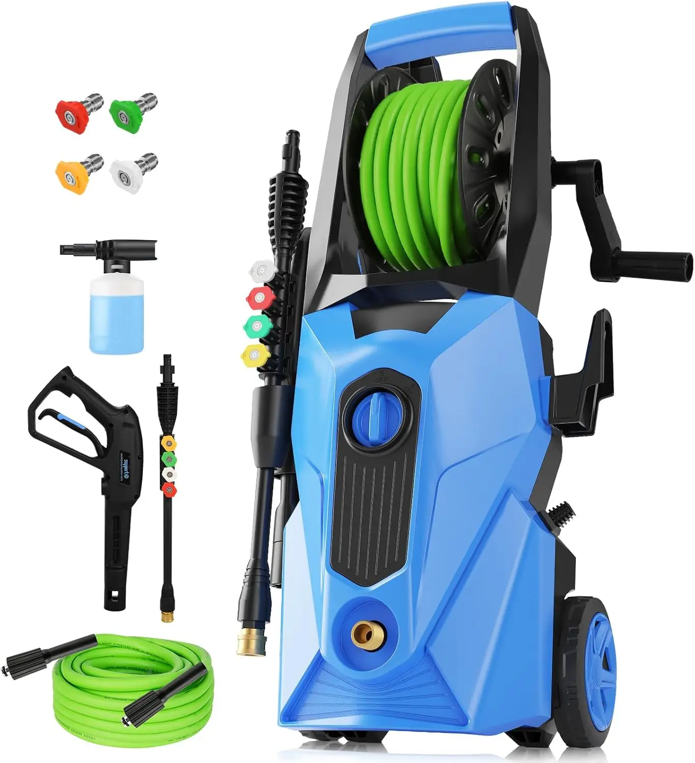 

Electric Pressure Washer 5000 PSI,2.8 GPM Power Washer with Foam Cannon,Portable Cleaner with 33ft Hose Reel,4 Nozzle Tips,and S