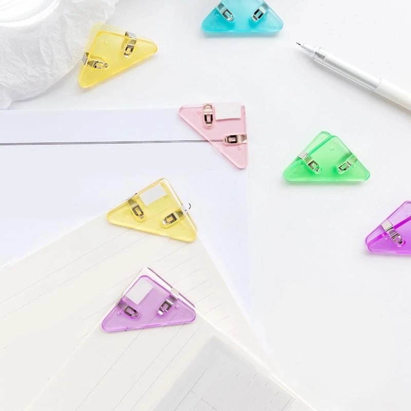5 szt. Narożne spinacze do papieru, małe klipsy do dokumentów, uchwyt na notatki, trójkątne spinacze do papieru, 5 szt. trójkątnych narożnych spinaczy do dokumentów, klips do dokumentów N