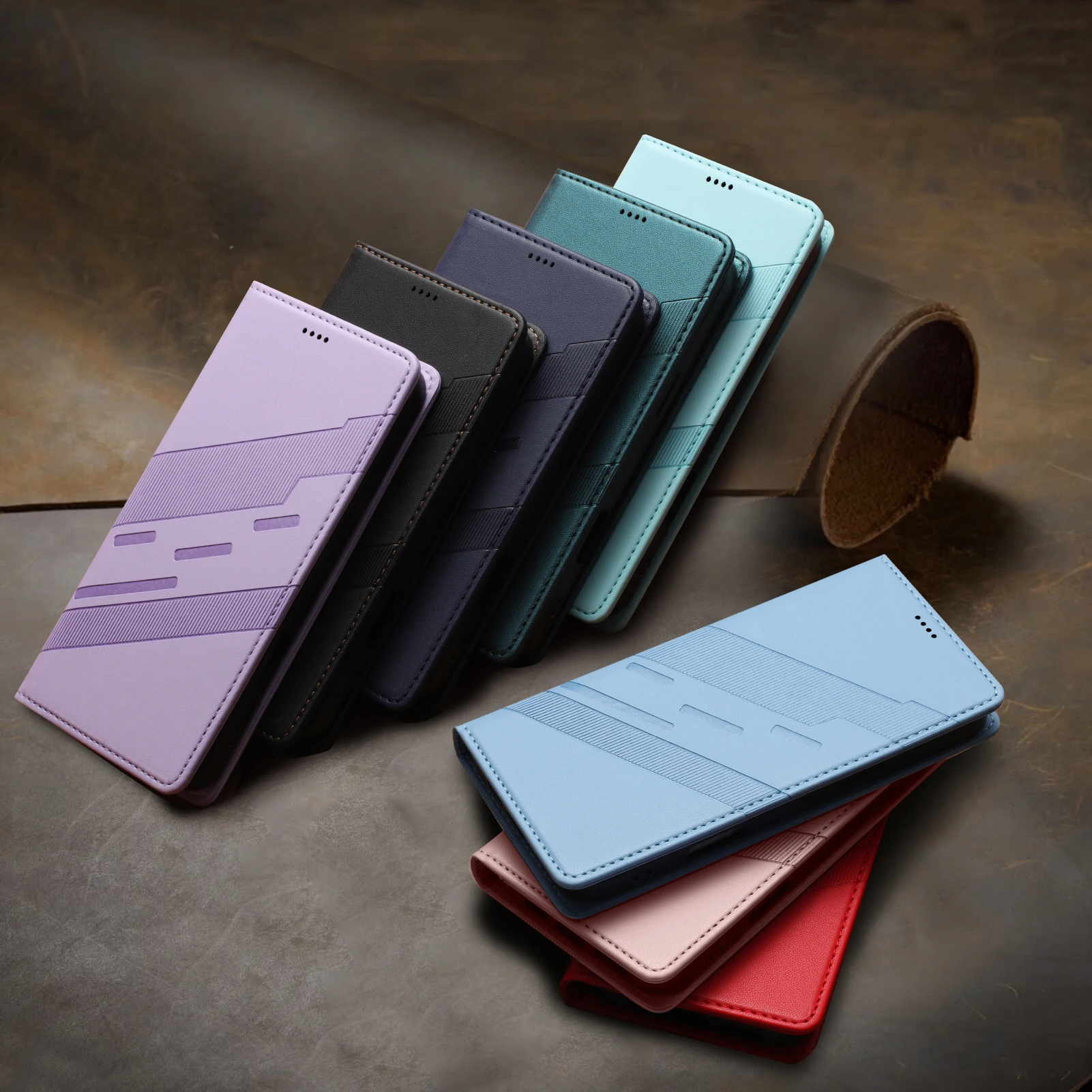 Luksusowe etui na telefon Xiaomi 17T Pro 17 Pro Max 17 Ultra, skórzane etui z portfelem na karty, magnetyczne etui w formie książeczki, pokrowiec ochronny HandyHülle — zdjęcie produktu 6