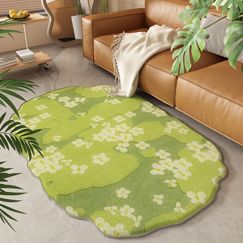 Light Luxury Carpets for Living Room Home Irregular Plush Floor Mat Plant Pattern Bedroom Decor Carpet Fluffy Soft Cloakroom Rug