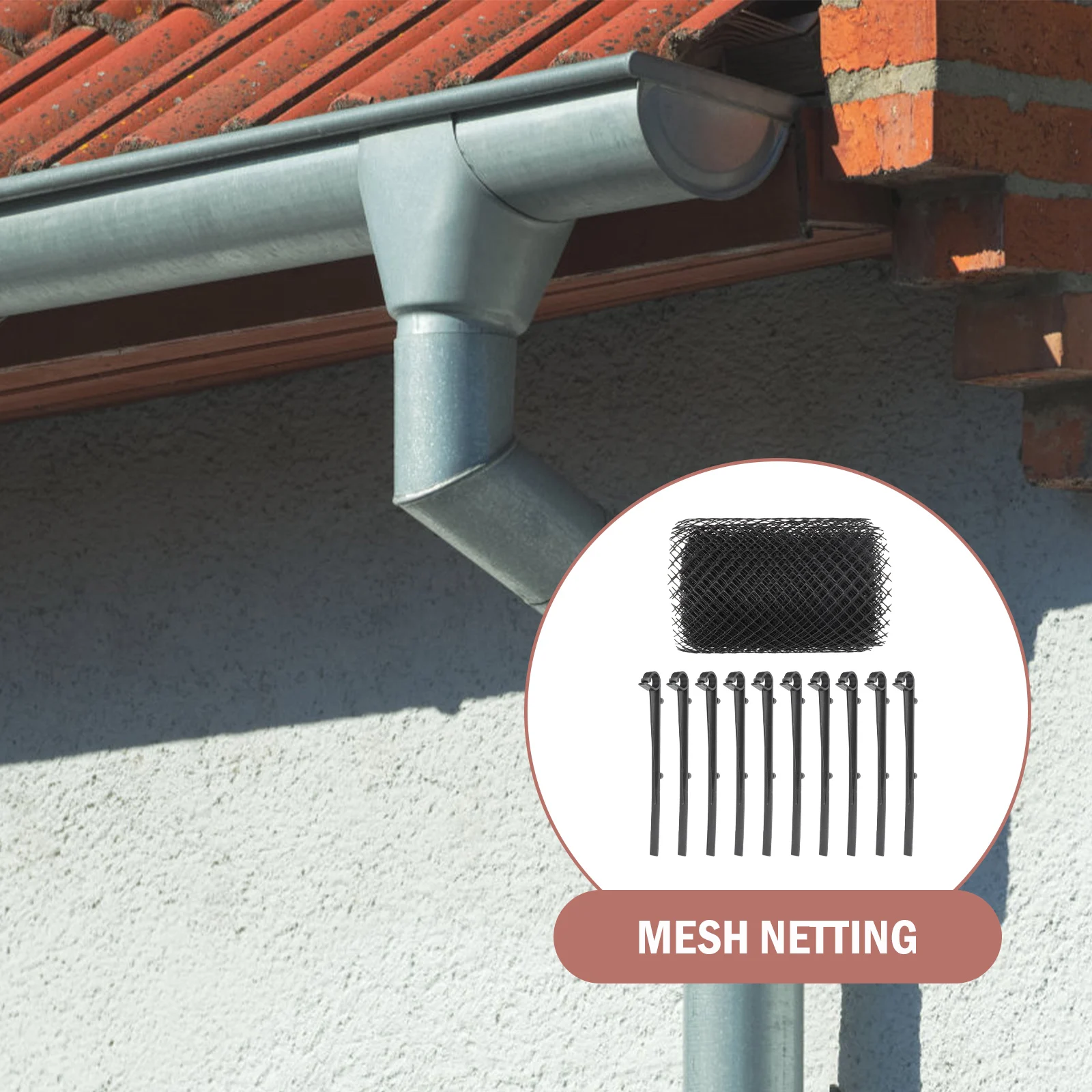 

1Set Plastic Gutter Guard Heat Resistant Protective Mesh Net for Garden Courtyard Effective Anti Leaf Fallen