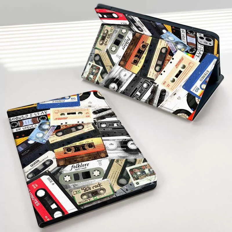 

Vintage cassette art pattern For iPad Pro Air Mini 1 2 3 4 5 6 7 7th 8th 9th 10th 11th 10.2 9.7 10.5 10.9 11 12.9 Tablet Case