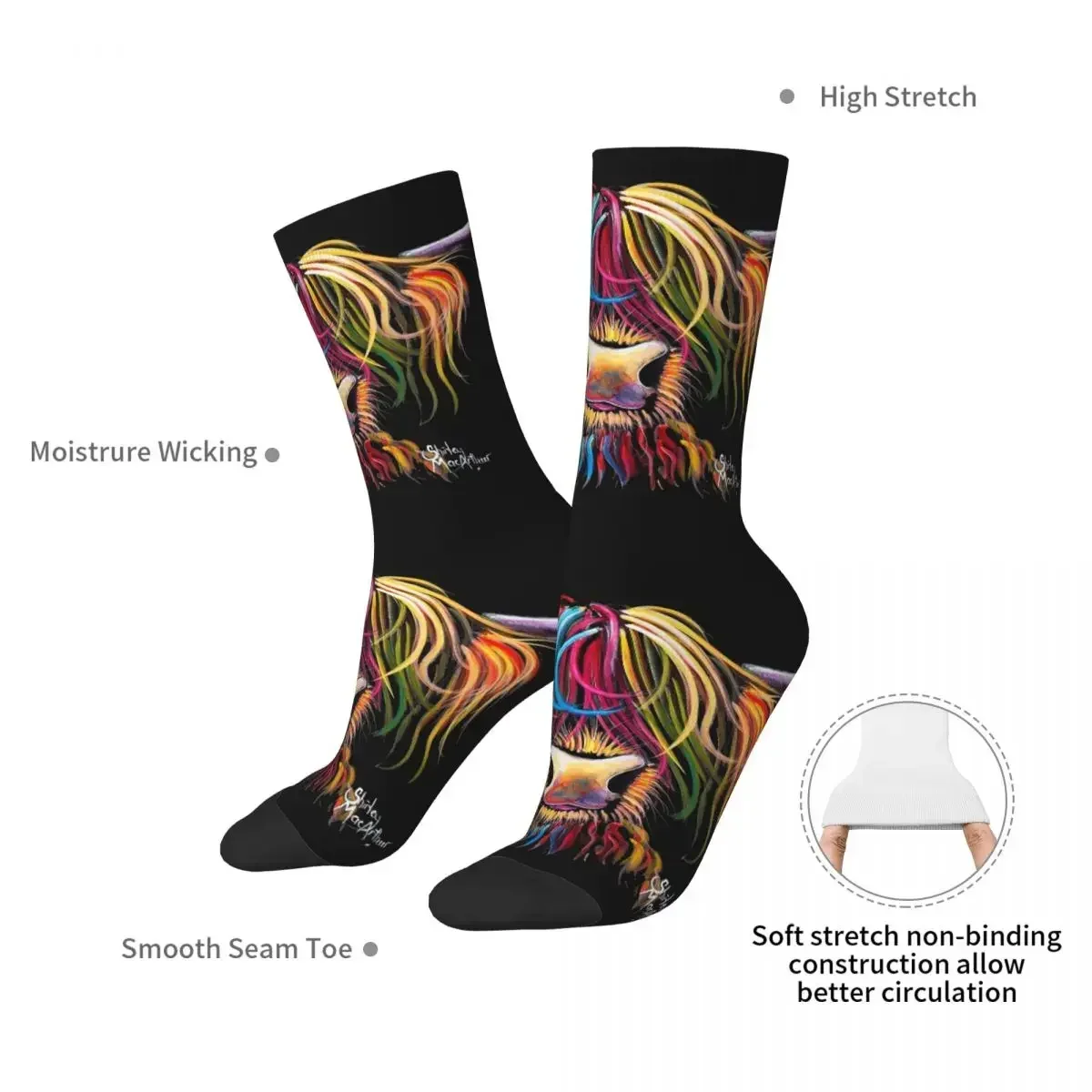 스코틀랜드 하이랜드 소 양말 하라주쿠 슈퍼 소프트 스타킹 올 시즌 긴 양말 유니섹스 선물용 액세서리