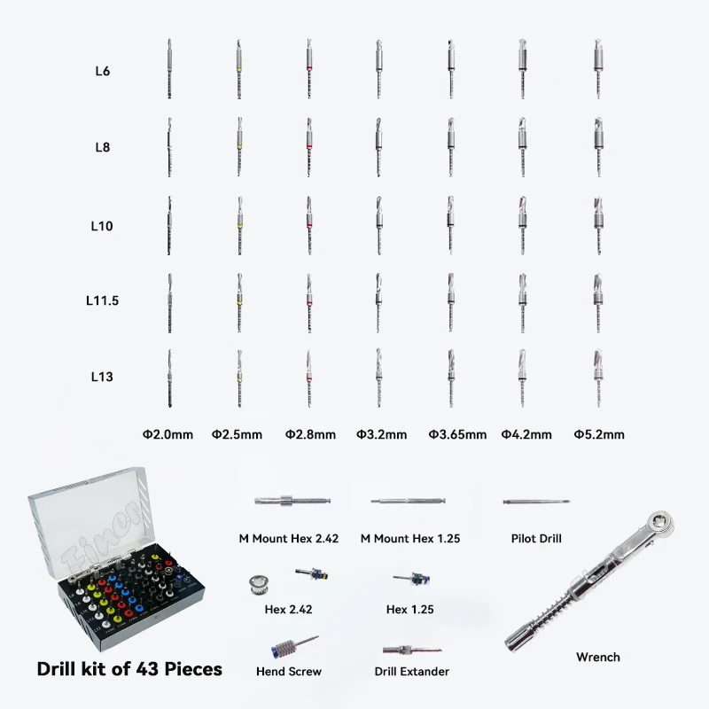 Dental Implant Drills Trephine Burs Tissue Punch Osseodensification Burs Dental Expander Pilot Cornical Drills Stoppers - Image 2