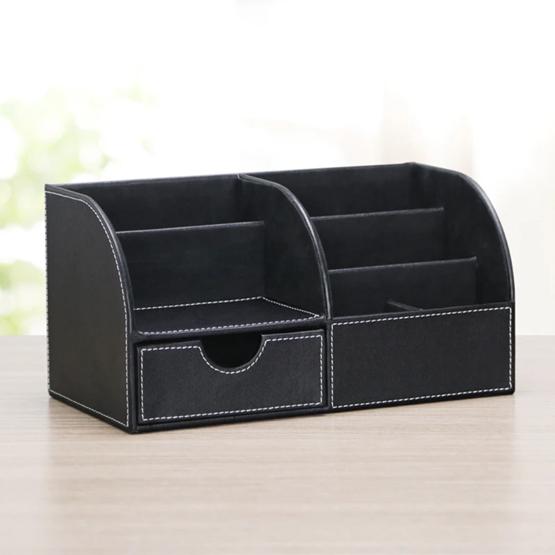 Office Desk Organizer With Drawer, Desk Organizers And Parts With Pen Holder Cute Remote Control Holder Black