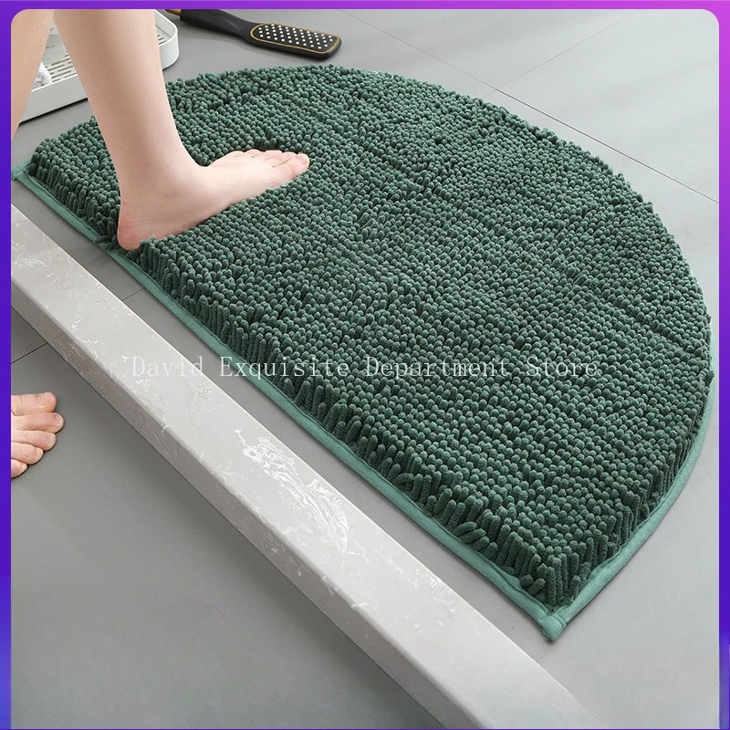 Mata łazienkowa imitująca kaszmir, gruba, półokrągła, antypoślizgowa, urocza, pluszowa mata pod drzwi.
