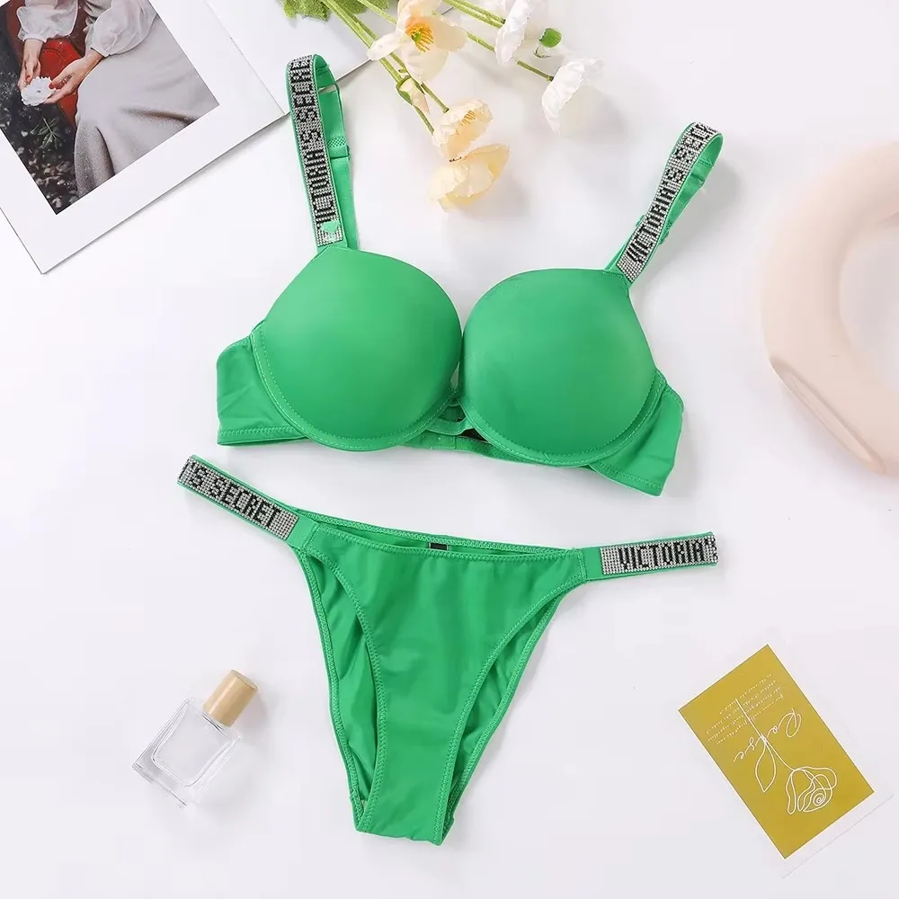 Victoria's Secret Nieuwe Klassieke BH en Slip Set Kant Lingerie Sets Dames Sexy Lingerie Set Kant Trim Ondersteunend Verstelbaar