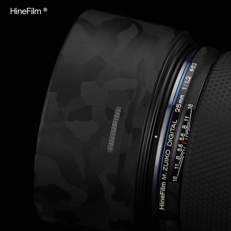 Hinefilm الجلد لأوليمبوس 25 F1.2 برو عدسة ملصق التفاف غطاء لأوليمبوس 25 F1.2Pro واقية ملصق مائي الجلد 25 1.2 ملصق