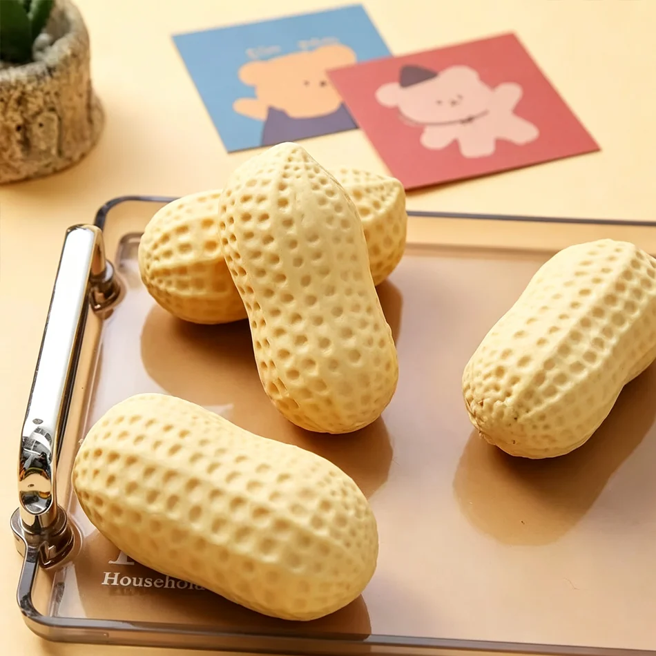 Large Good Fortune Peanut Squishy Realistic Food Toy Slow Rebound Kids Stress Relief Vent Toy, Same Style Surprise Gift