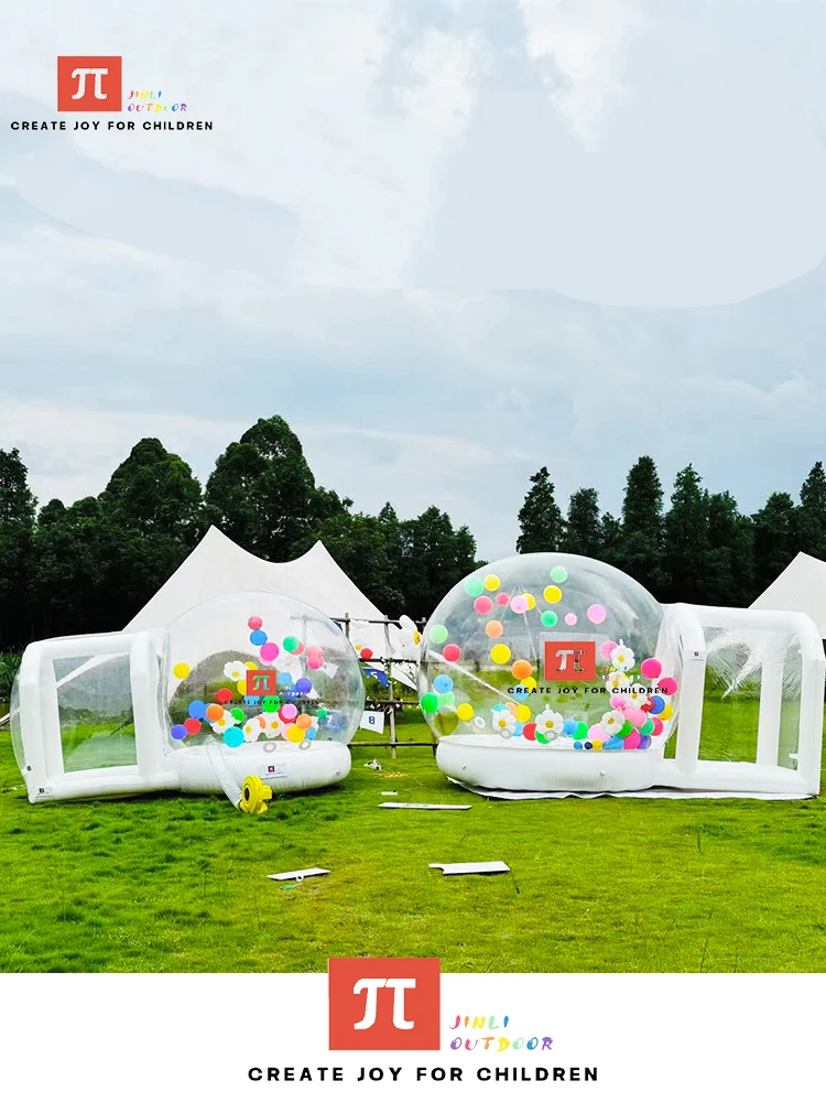 【JINLI TOYS】 Inflatable bubble house PVC tent balloon trampoline bubble house transparent tent with 8 accessories