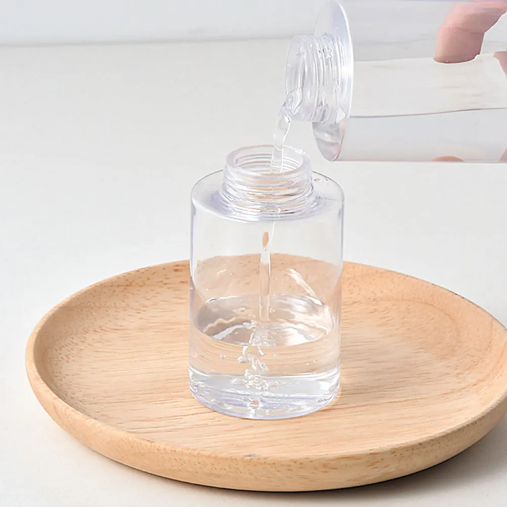 Botellas con bomba de prensa, dispensadores de líquidos vacíos para desmaquillante, limpiador de uñas, juego de botellas de viaje recargables portátiles, 3 uds.