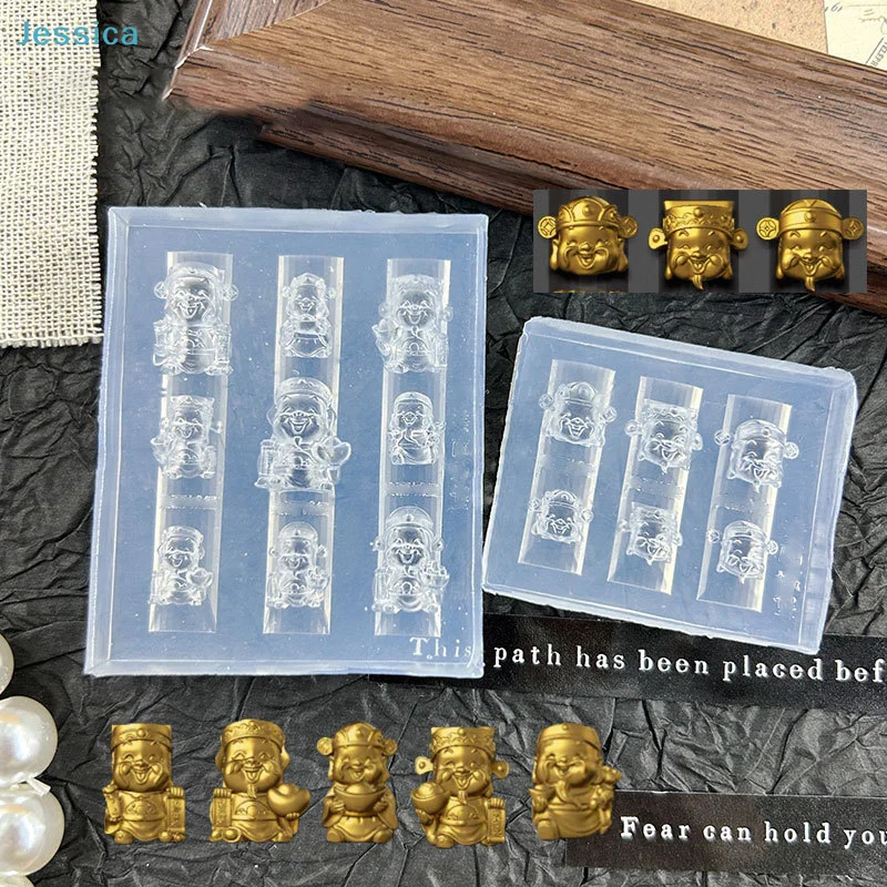 ♥ 3D سيليكون مسمار الفن العفن لوتس فانوس ذهبية لوحة مشبك نحت قالب DIY تصميم مانيكير سحر ديكور #4