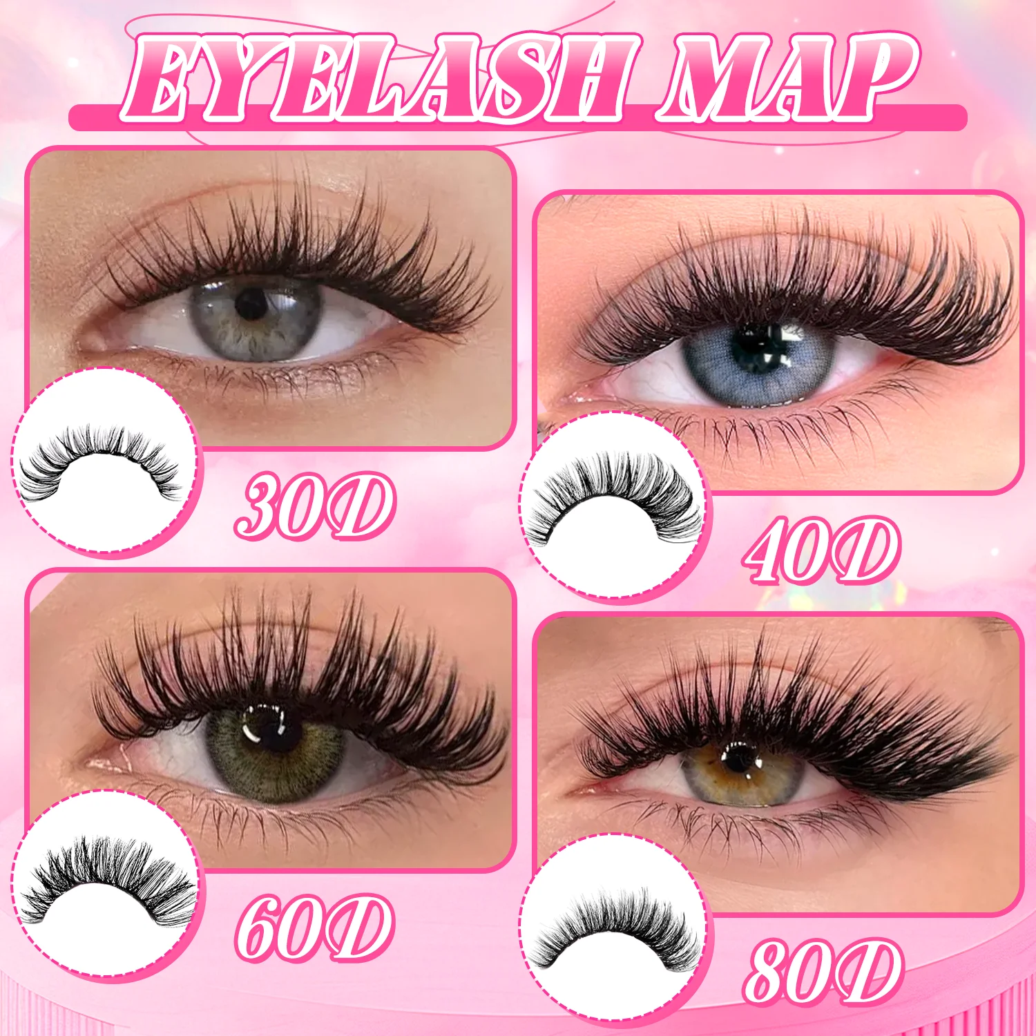 Kit de racimo de pestañas, 740/800 Uds., longitudes mixtas, extensiones de pestañas ultraligeras e impermeables, maquillaje Natural diario o aspecto Glam dramático