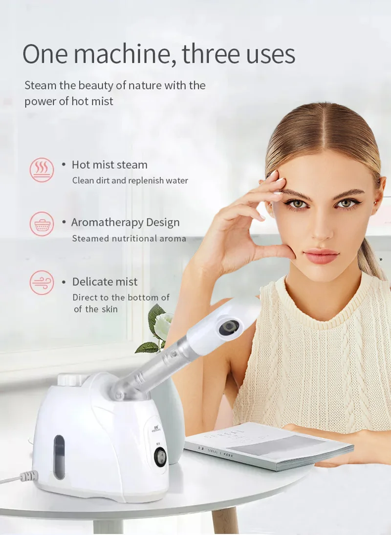 Ozone Facial Steamer Warm Mist Humidifier for Face Deep Cleaning Vaporizer Sprayer Salon Home Spa Skin Care Whitening