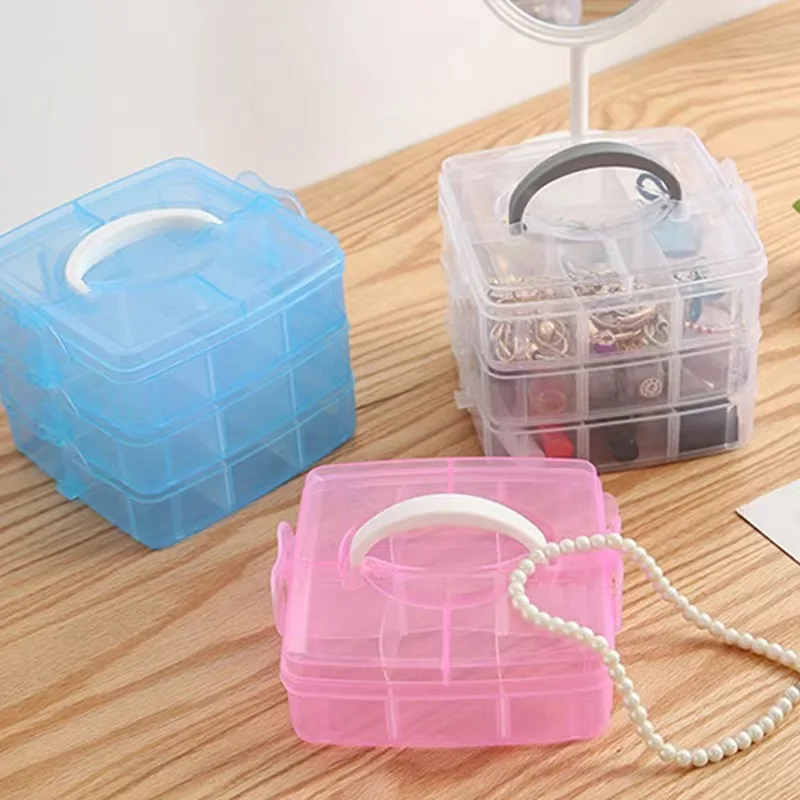 Transparent Jewelry Storage Boxs Large-capacity Finishing Boxes Necklace Ring Stud Earrings Storage Box Jewelry Box Ornament Box