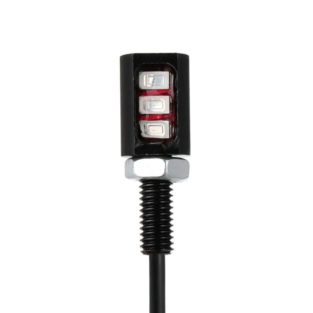 2Pcs 12V 3LED Universal Car Motorcycle License Number Plate Screw Bolt Light Bulb Lamp Motorbike Accessories