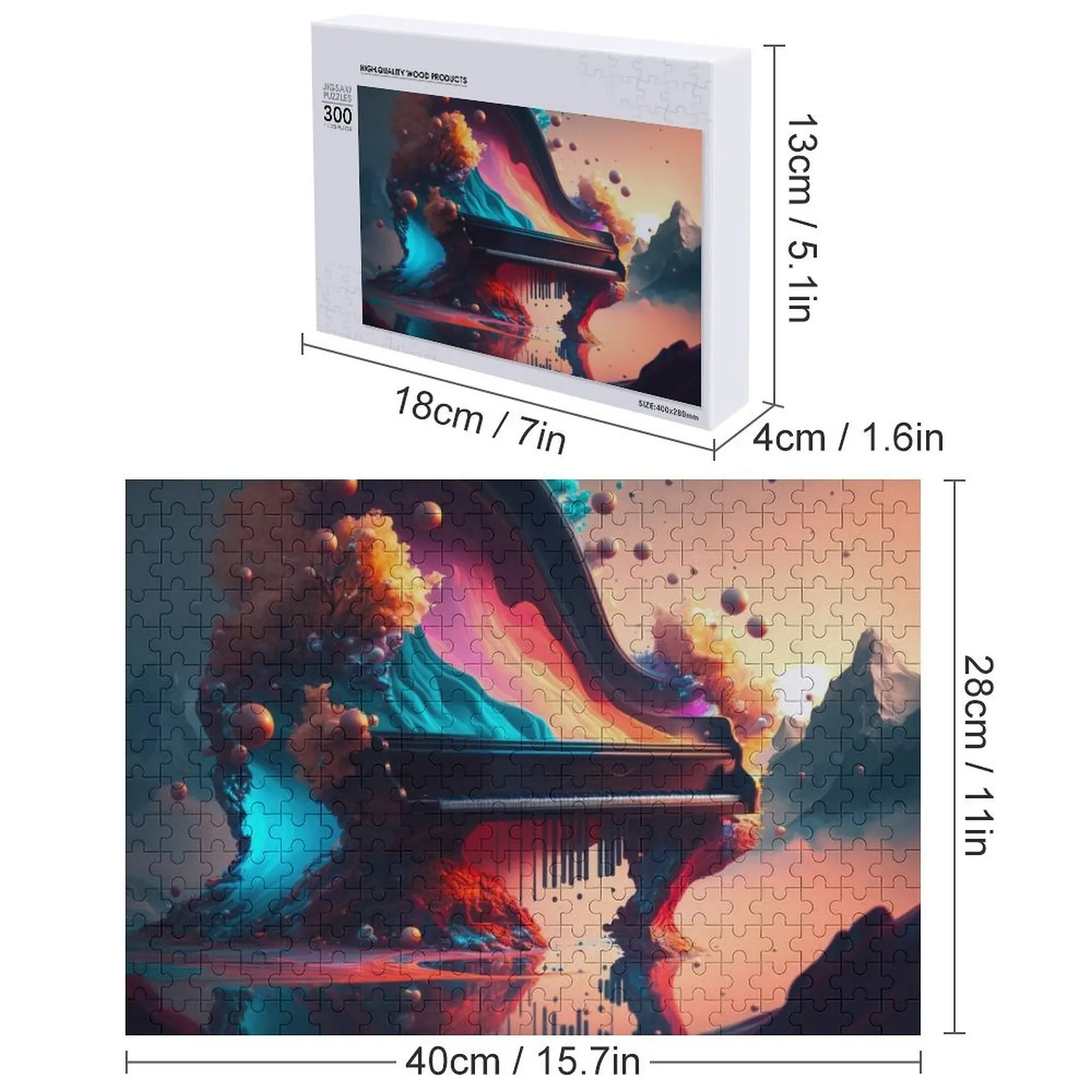 Trippy Piano Jigsaw Puzzle Customized Toys For Kids Customized Gifts For Kids Puzzle