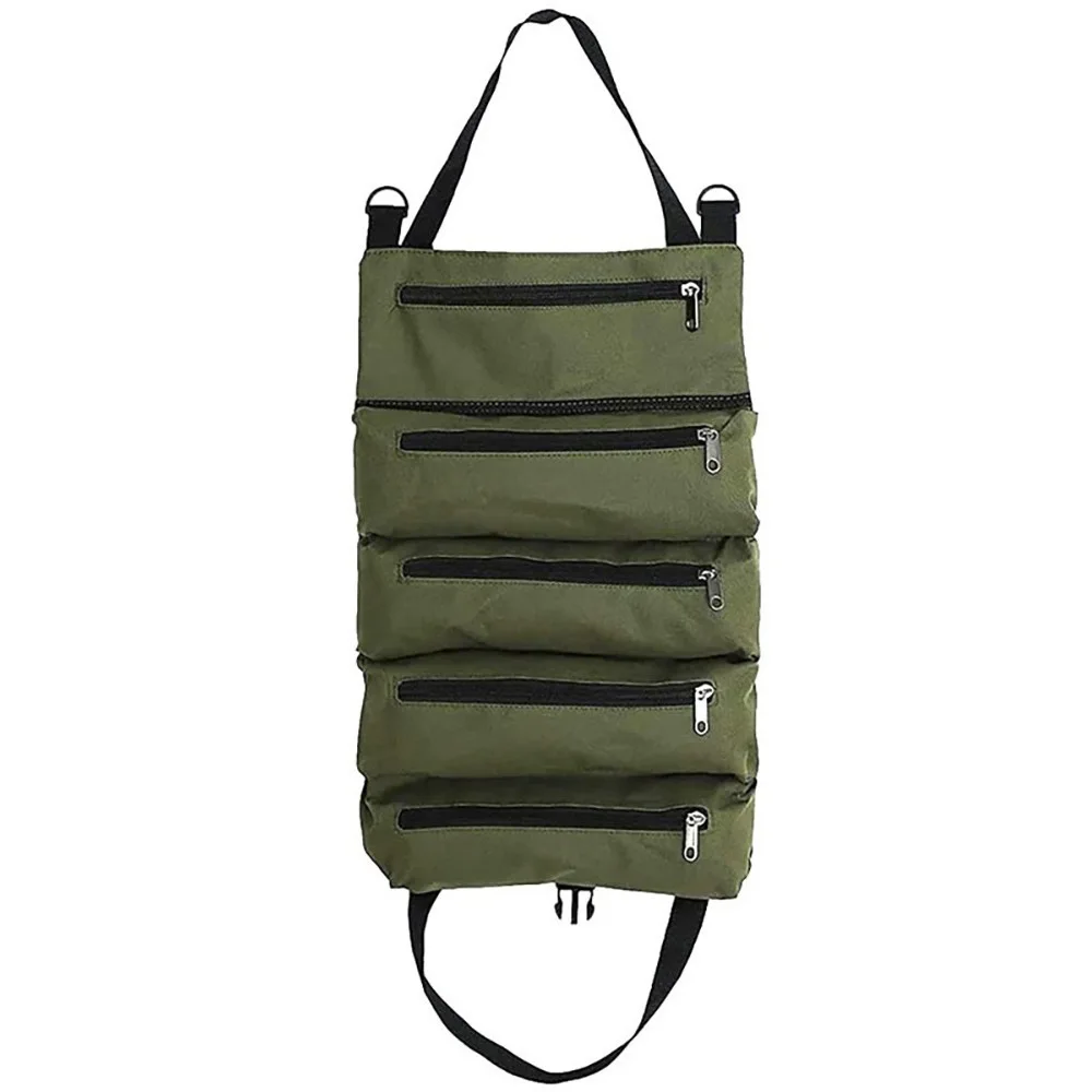 

Canvas Foldable Roll Bag Toolkit Car Suspension Multifunctional Electrical Tools Storage Waist