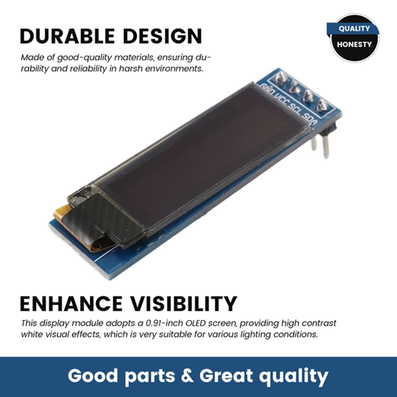 Display Tech Pilote d'écran OLED, 0.91 pouces, SSD1306, DC 3.3V