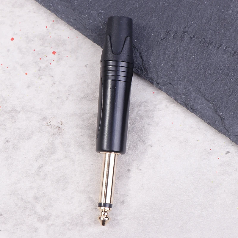 Mono 6.35MM Jack 6.3MM Male Plug Connector Aluminum Tube Brass Gold Plated 1/4 Inch Microphone Plug Audio Cable Connector