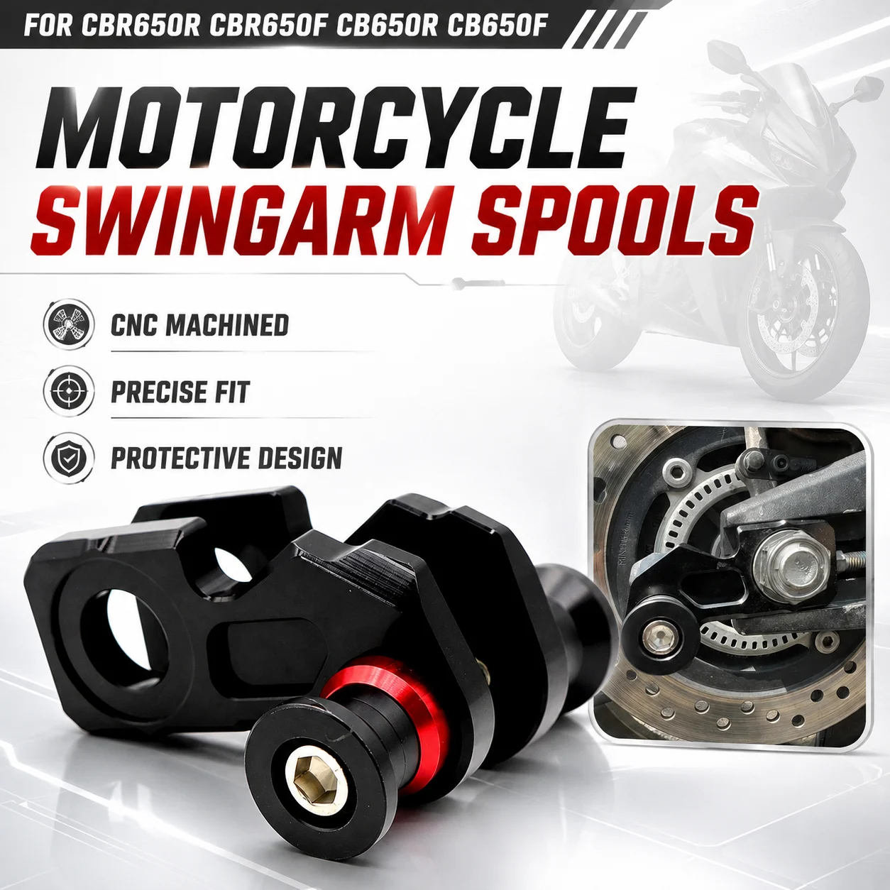 Motorcycle CNC Accessories Rear Wheel Axle Stand Pick Up Hook Set Screw Swingarm Spools For Honda CBR650R CBR650F CB650R CB650F