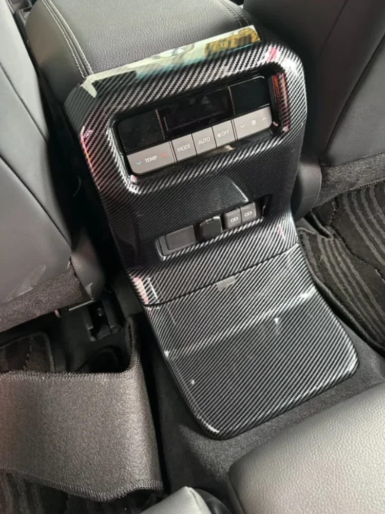 IOSN Car Accessories For Toyota Prado LC250 2024 ABS Carbon Fiber Style Interior Rear Air Vent Outlet Cover Trim 1pcs 3