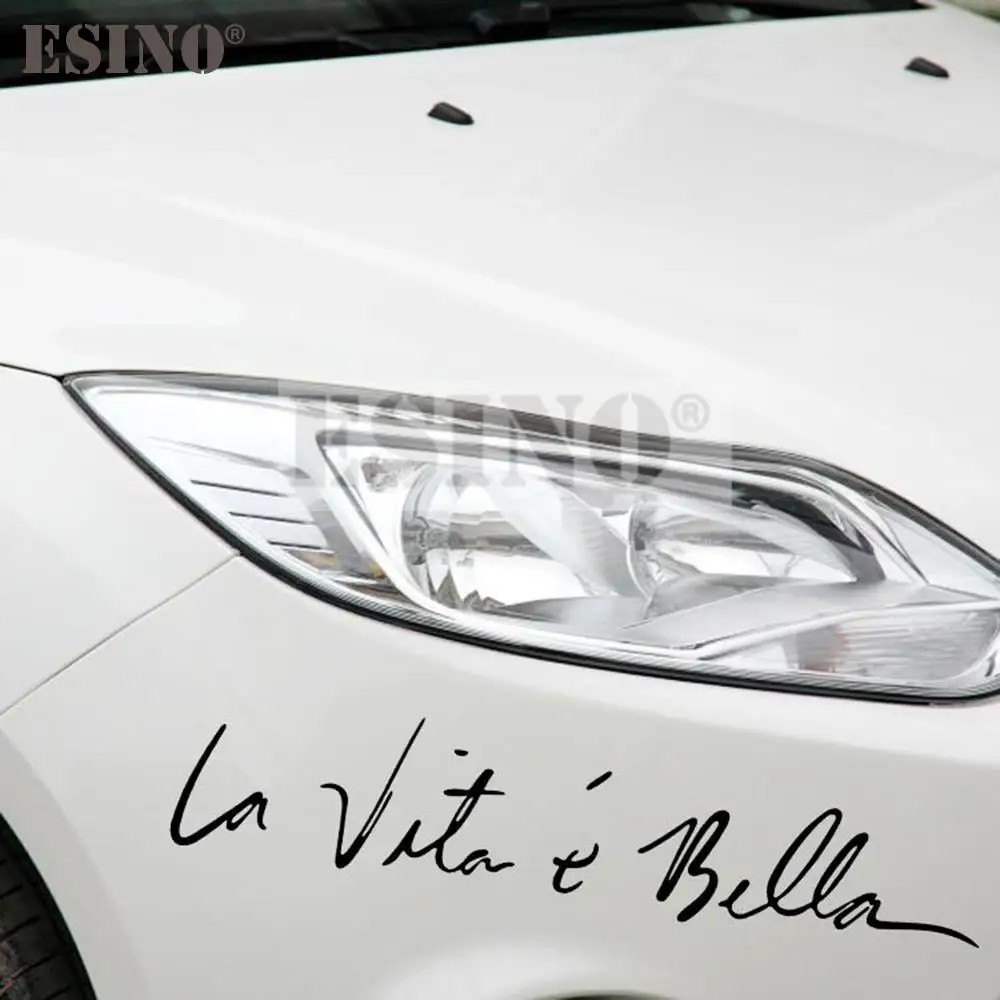 Car Styling Car Sticker Life Is So Beautiful Italian La Vita E Bella PVC 3D Carving Waterproof Vinyl Auto Decal Car Accessories