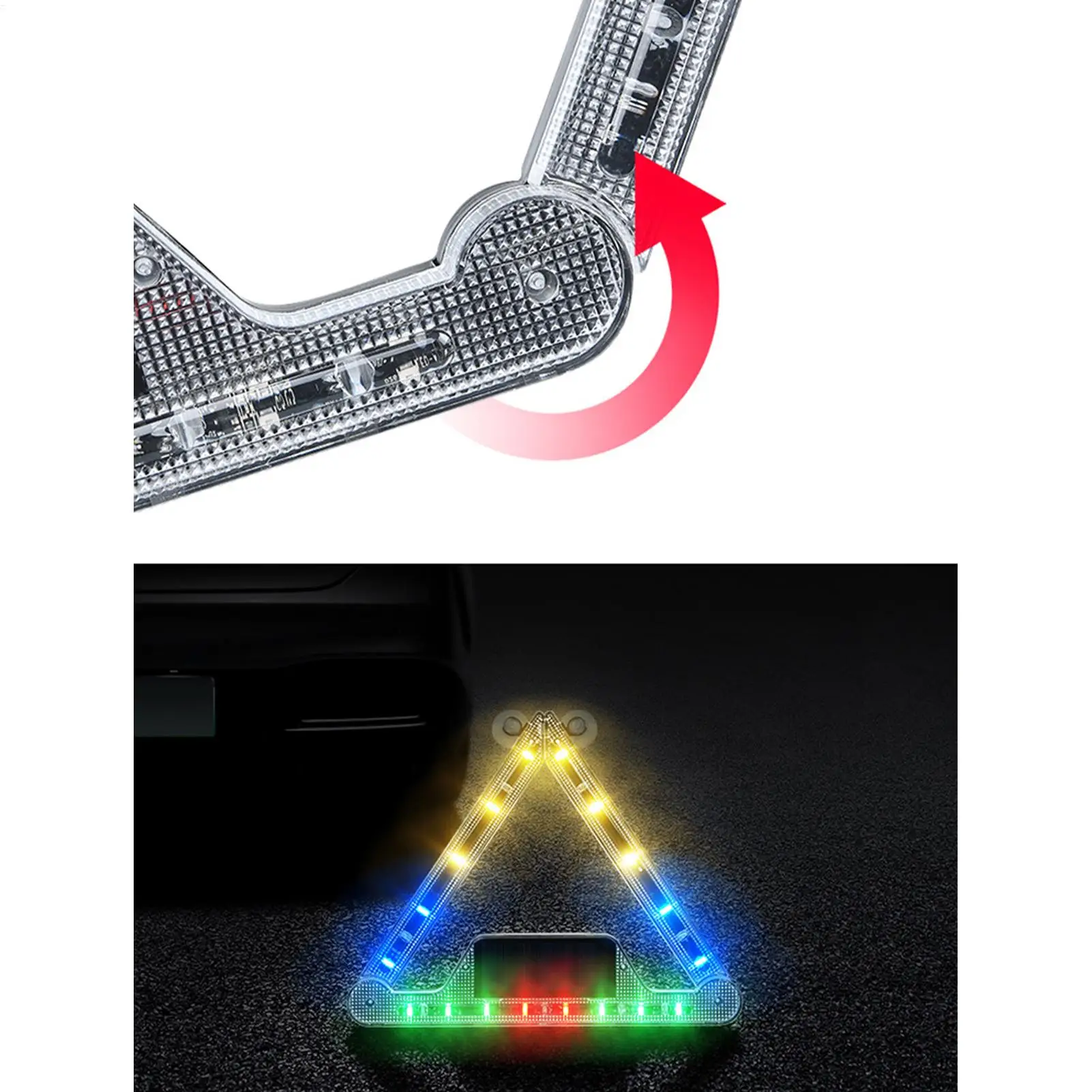 Strobe Lights For Car Triangle Flashing Lighting With Rotating Joints LED Strobe For Truck SUV Trailer Outdoor Highway Night