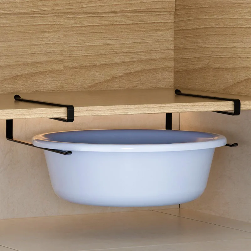 

Bathroom Cabinet Sink Storage Rack Makeup Room under Sink Dish Rack Sink Bottom Drainage Hole Free Punching Hanging