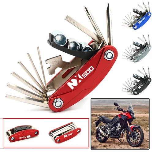 Imagen 1 del producto Juego de destornilladores de reparación para motocicleta, multiherramienta CNC para Honda NX500 NX 2024 N X500 500X 500 2024, nuevo con logotipo ""NX500"", 2025