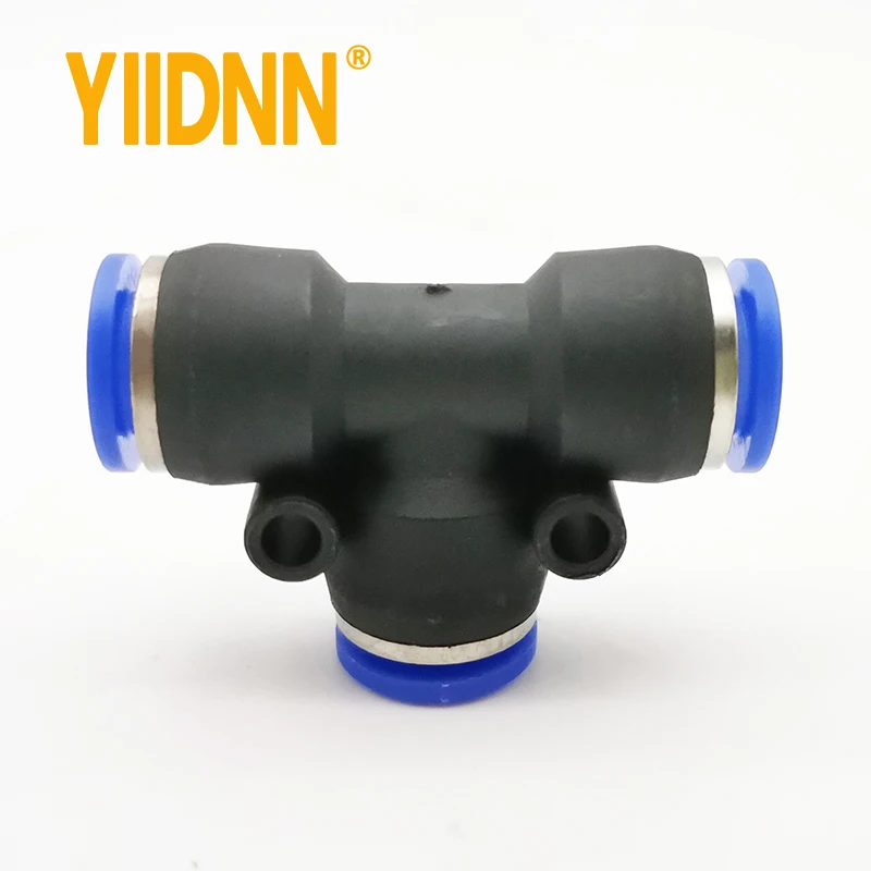 PE Pneumatic Fittings Plastic T Type 3-way For 4mm 6mm 8mm 10mm Tee Tube Quick Connector fitting