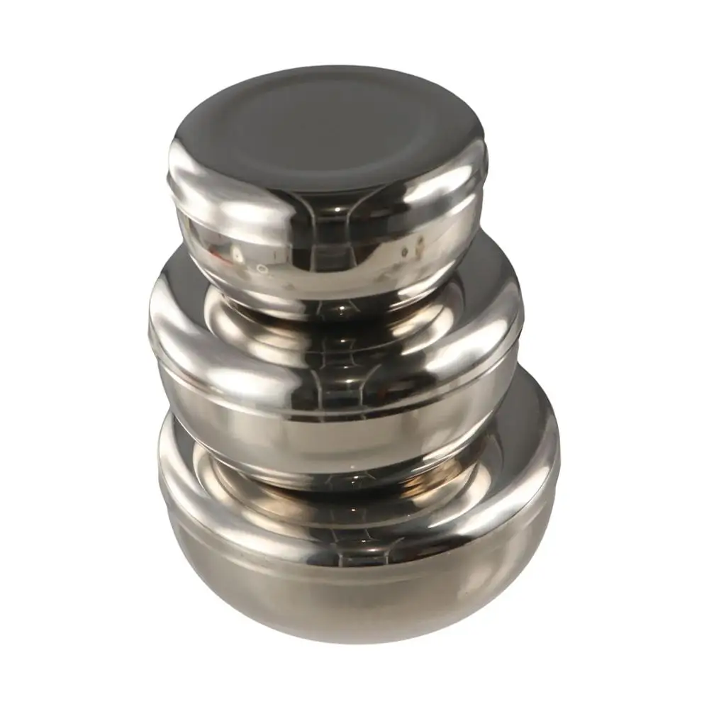 

Посуда с крышкой: Корейская круглая однослойная миска из нержавеющей стали для риса, устойчивая к падениям, с гладкой поверхностью, детская миска для кимчи