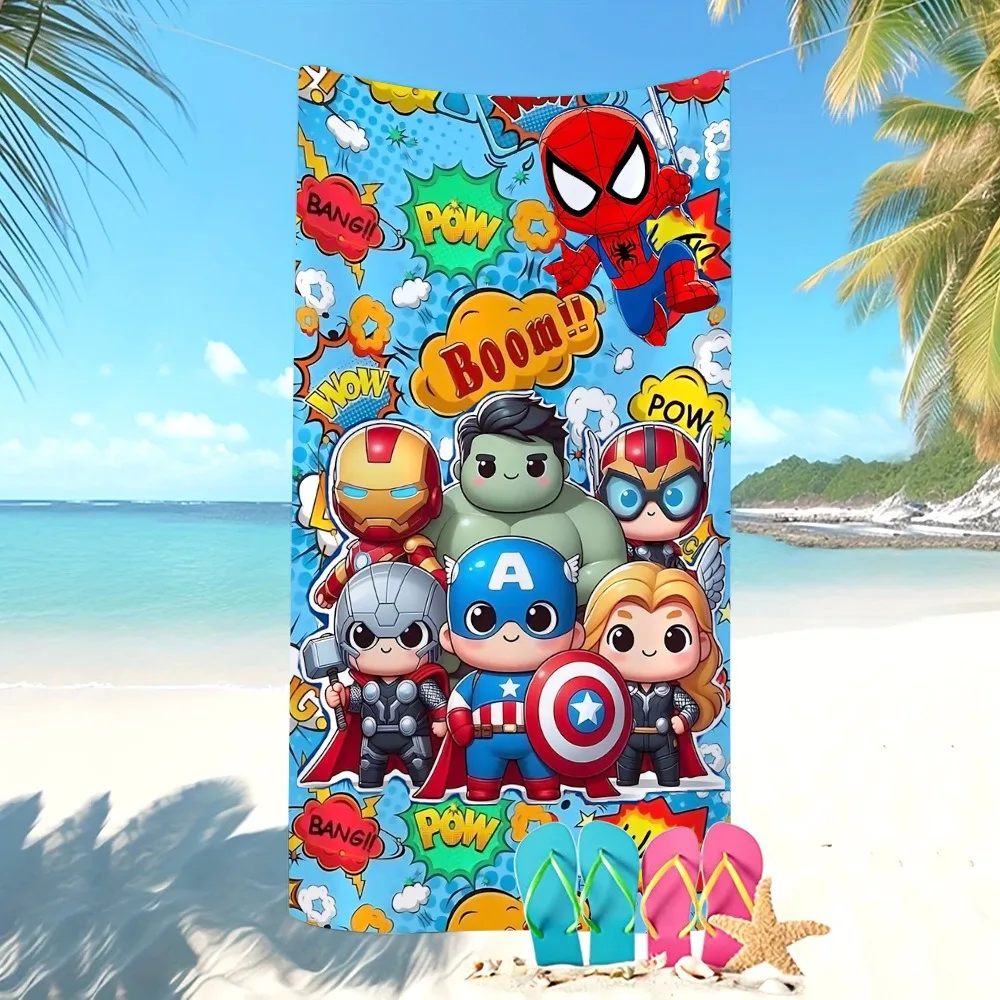 Truth,Justice&Beach Days! Serviette de bain imprimée 3D S-Superman Hero, microfibre super douce à séchage rapide, format voyage, cadeau pour adolescents et enfants