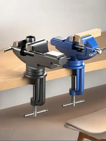 Professional Table Vise , 360° Rotation Work Clamp-On Vise, Versatile Use, Heavy Duty Construction for Woodworking, Metalworking