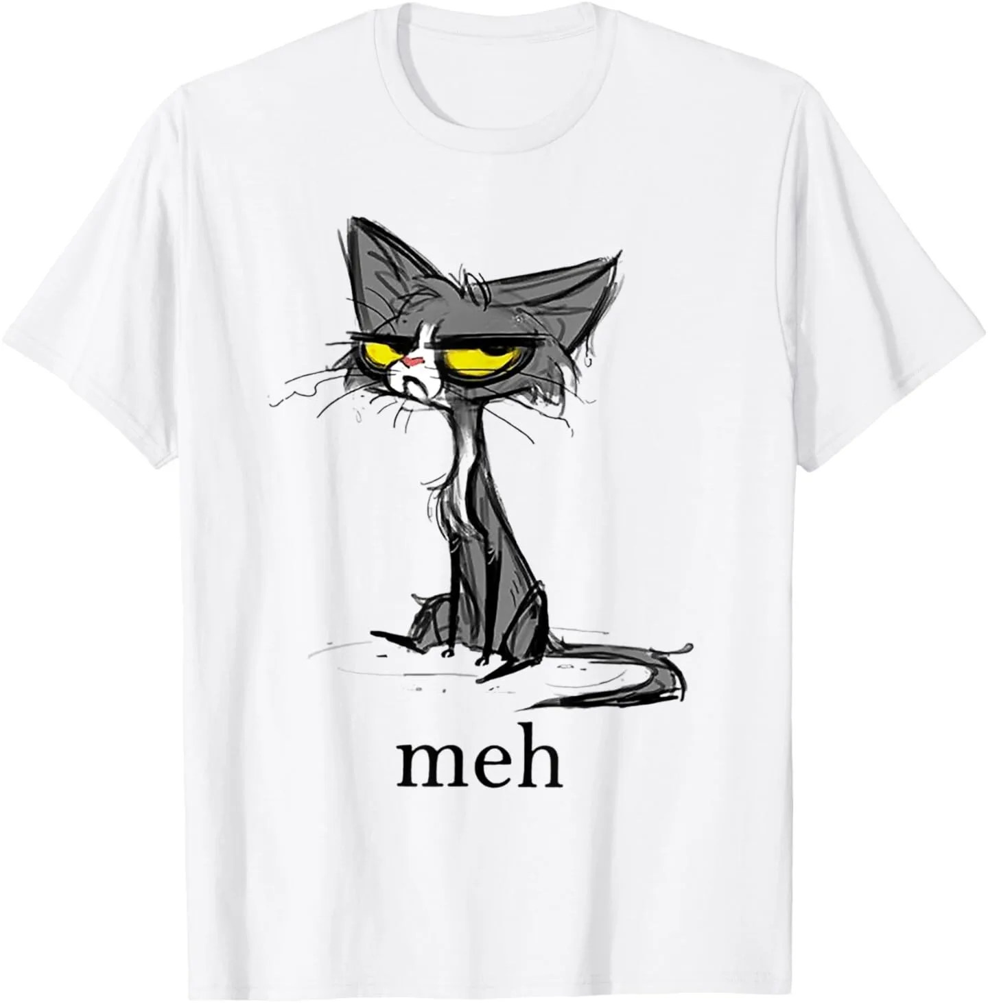 

Funny Meh Cat Gift for Cat Lovers T-Shirt
