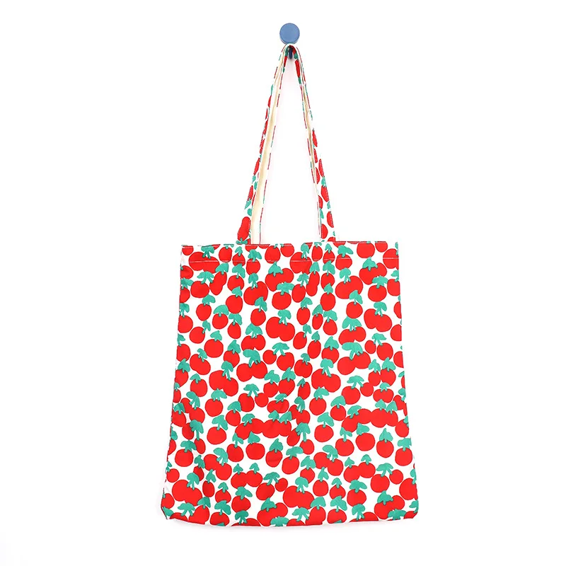 Borsa a tracolla stampata nuova frutta estiva borsa a mano di grande capacità in tela borsa a tracolla Casual quadrata retrò Fashion Shopper All-match