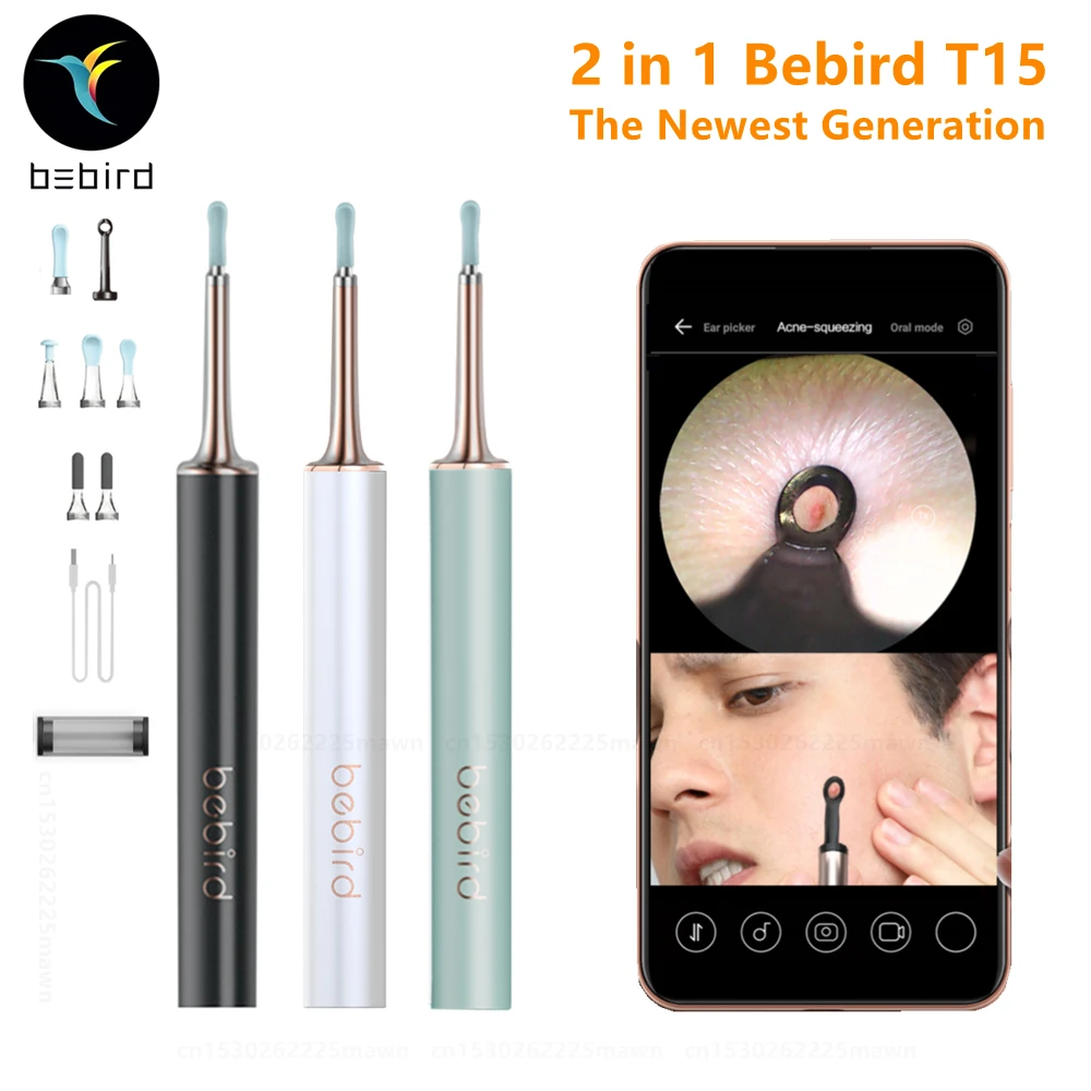 Bebird T15 X3 Visual Ear Cleaner Health Care Minifit 2in1 Acne Wax Removal Tool HD1080P Otoscope IP67 Waterproof Endoscope