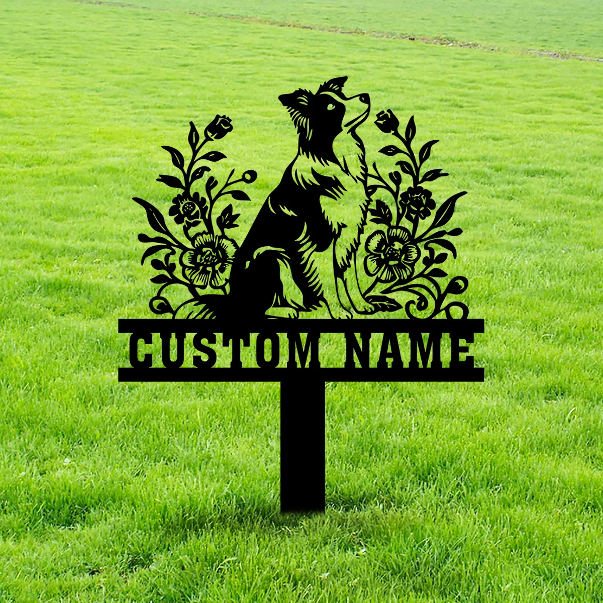 

Custom Border Collie Memorial Stake Sign Custom, Pet Grave Markers Sign,Border Collie Sign With Stake,Pet Loss Gift,Sympathy