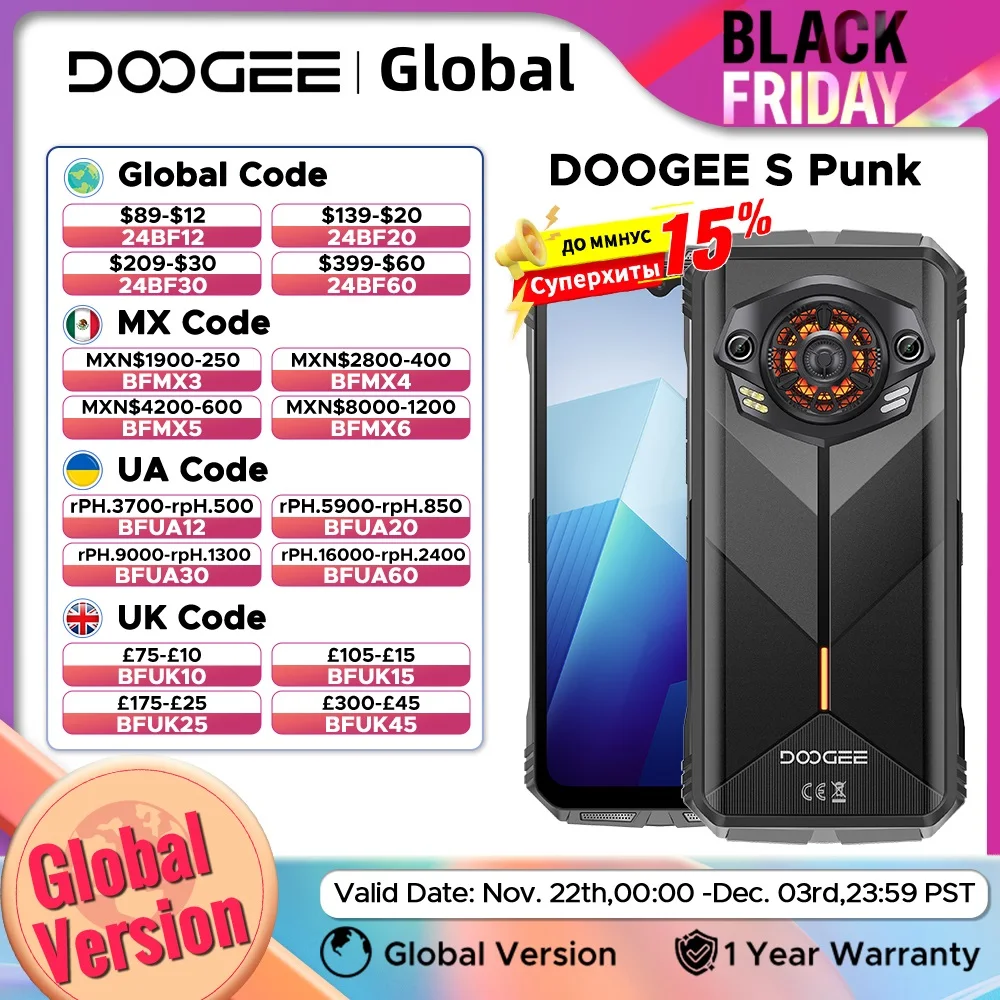 World Premiere DOOGEE S Punk Rugged Phone Android 14 6.58