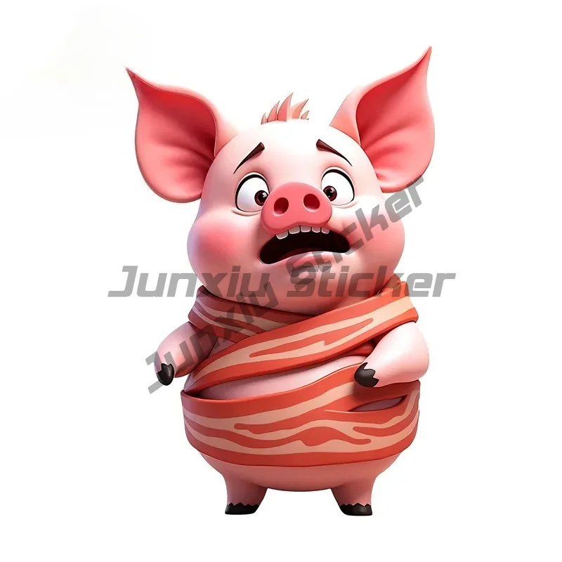 Pink Bacon Pig Car Stickers Cartoon Funny Motorcycle Surfboard Personality Waterproof Decal Occlusion Scratch Decor
