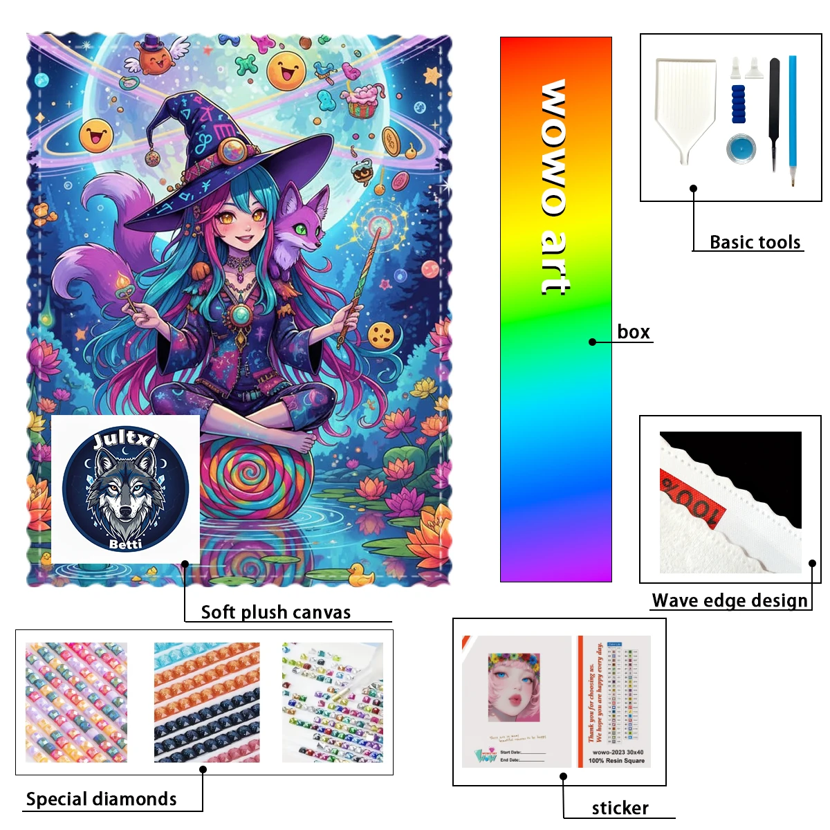 

【Betti_ Diamond Art】Watercolor Girl Crystal AB Rhinestone FD Rhinestone Perfect Resin Diamond