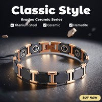 Classic Titanium Steel Ceramic Men's Bracelet Germanium Anti-radiation Fat Burning Weight Loss Energy Health Bracelets