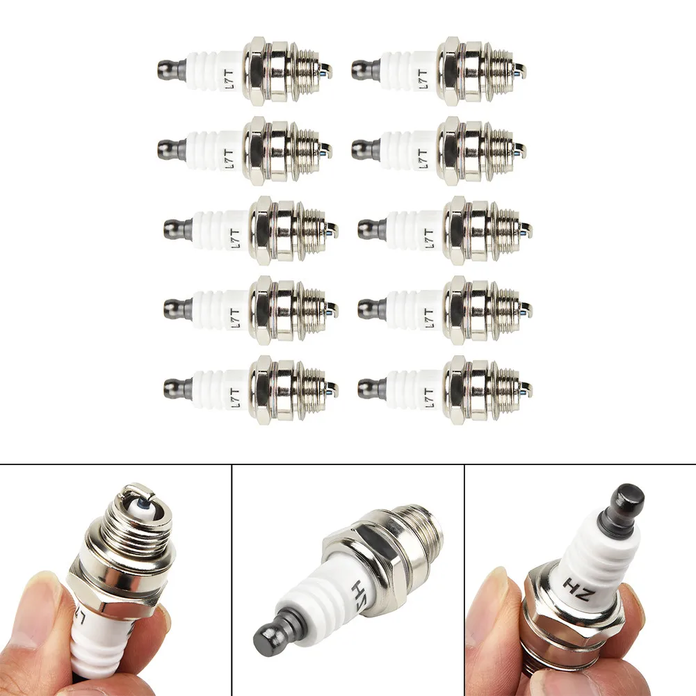 10PCS Replacement Spark Plug L7T For Partner 350 351 Chainsaw & Various Chainsaw Lawnmover Parts Mower Spark Plug Nozzle