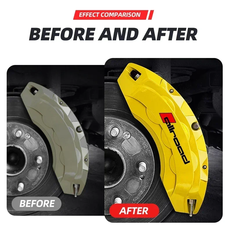 6pcs Heat Resistance Caliper Decals Allroad Car Wheel Rim Sticker Sport For Audi allroad A3 A4 B8 8P 8V B6 A5 A6 C7 Q5 B9 B7 C6 view 3